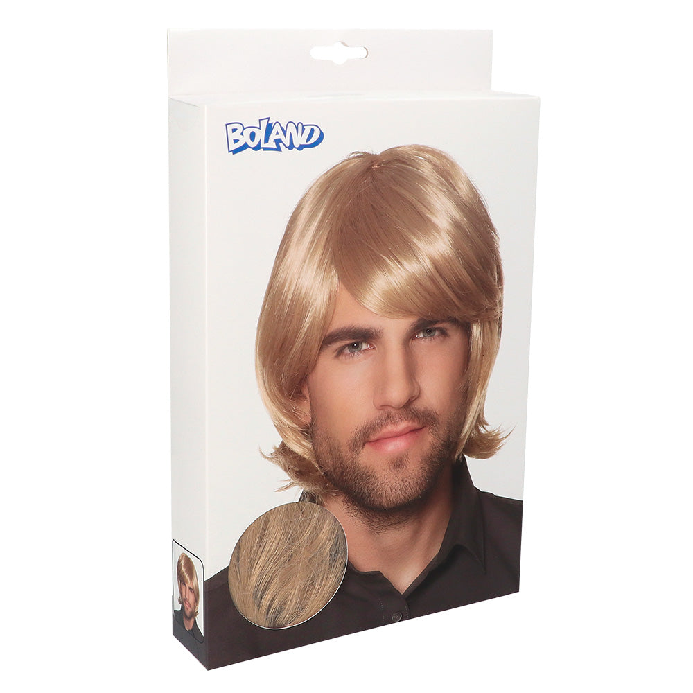 Perruque Blonde Homme Mi-Long - Déguisement Années 70