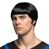 Perruque Noire Années 60 Homme Carré Frange Bob