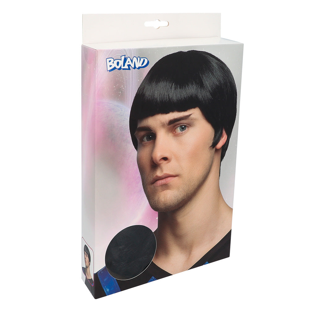 Perruque Noire Années 60 Homme Carré Frange Bob