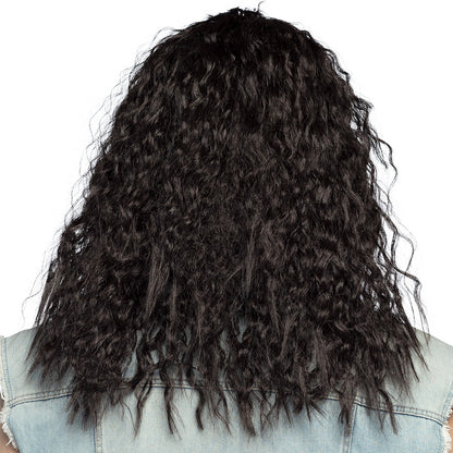 Perruque Longue Bouclée Noire pour Homme - Style Rock 80s