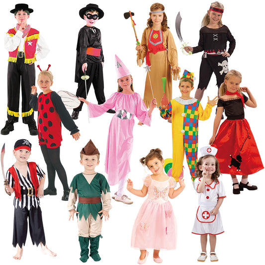 14 Déguisements Enfants Assortis - Pirate, Clown, Fée, Infirmière