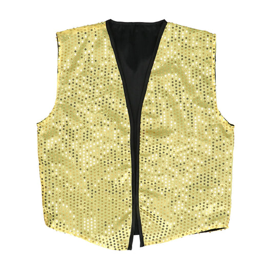 Gilet Paillettes Or + Nœud Papillon Disco Party Adulte