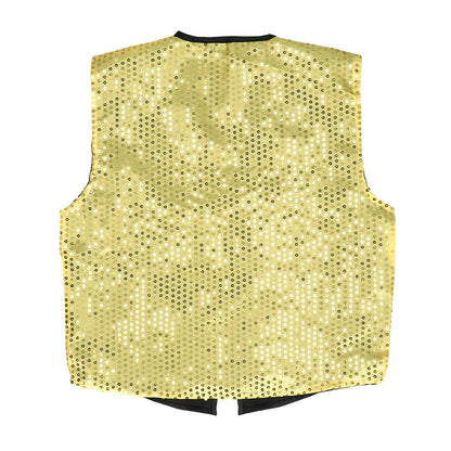 Gilet Paillettes Or + Nœud Papillon Disco Party Adulte
