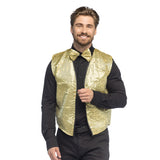Gilet Paillettes Doré avec Nœud Papillon - Déguisement Disco Adulte