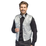 Gilet à Sequins Argent Luxe - Déguisement Disco Années 70