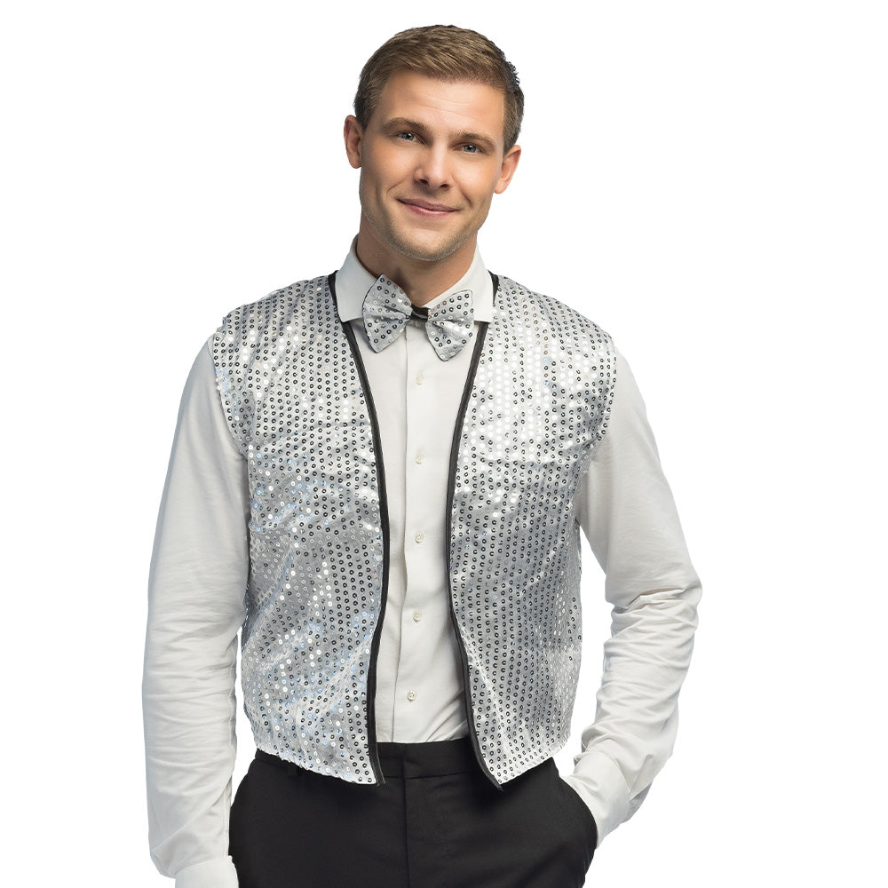 Gilet à Paillettes Disco Adulte - 4 Coloris