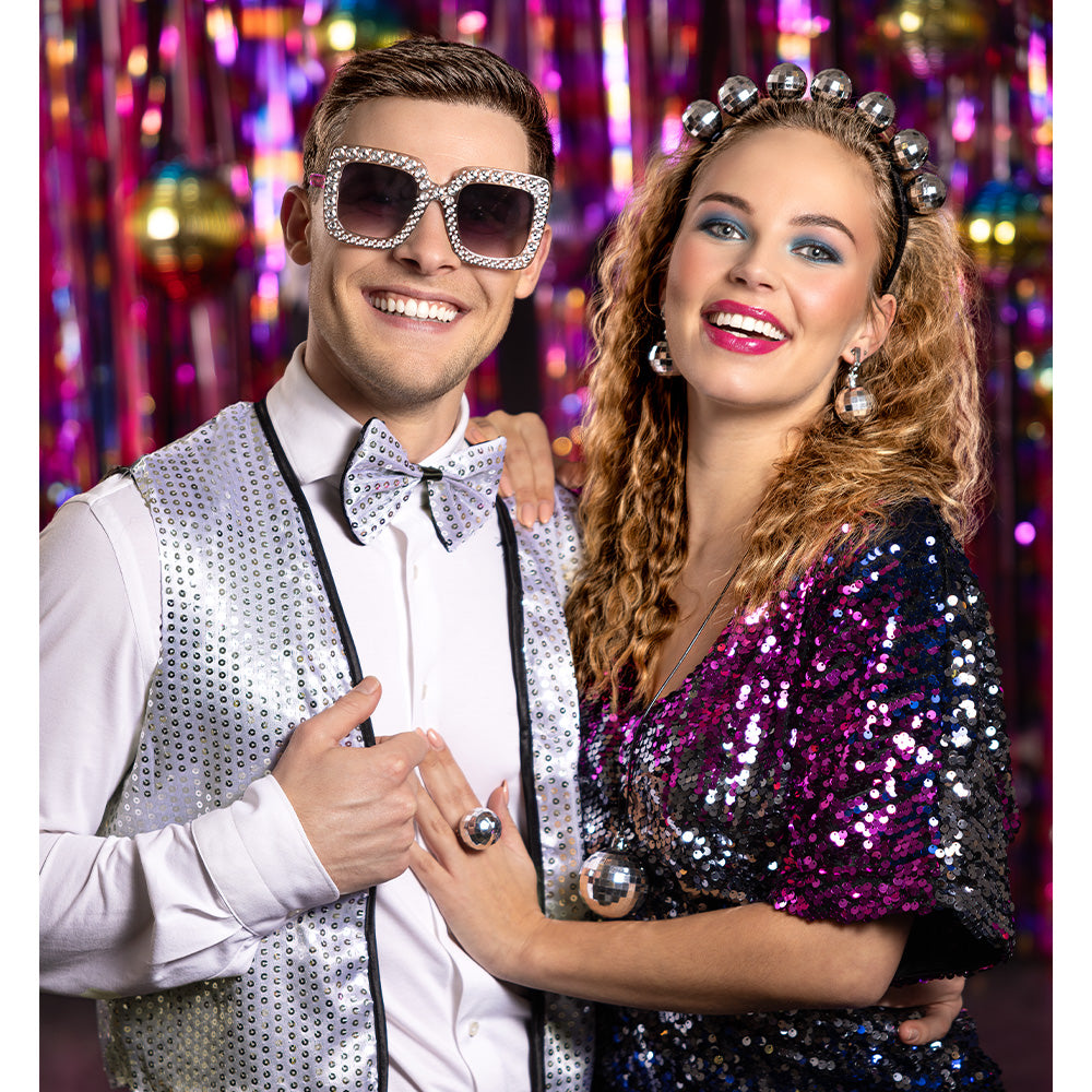Gilet à Paillettes Disco Adulte - 4 Coloris