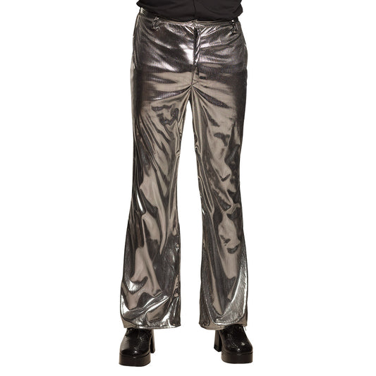 Pantalon Holographique Argenté Années 70 Disco