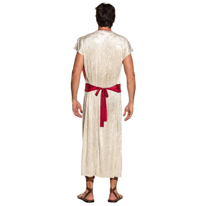 Déguisement Empereur Romain Luxe - Tunique Blanche et Sash Rouge