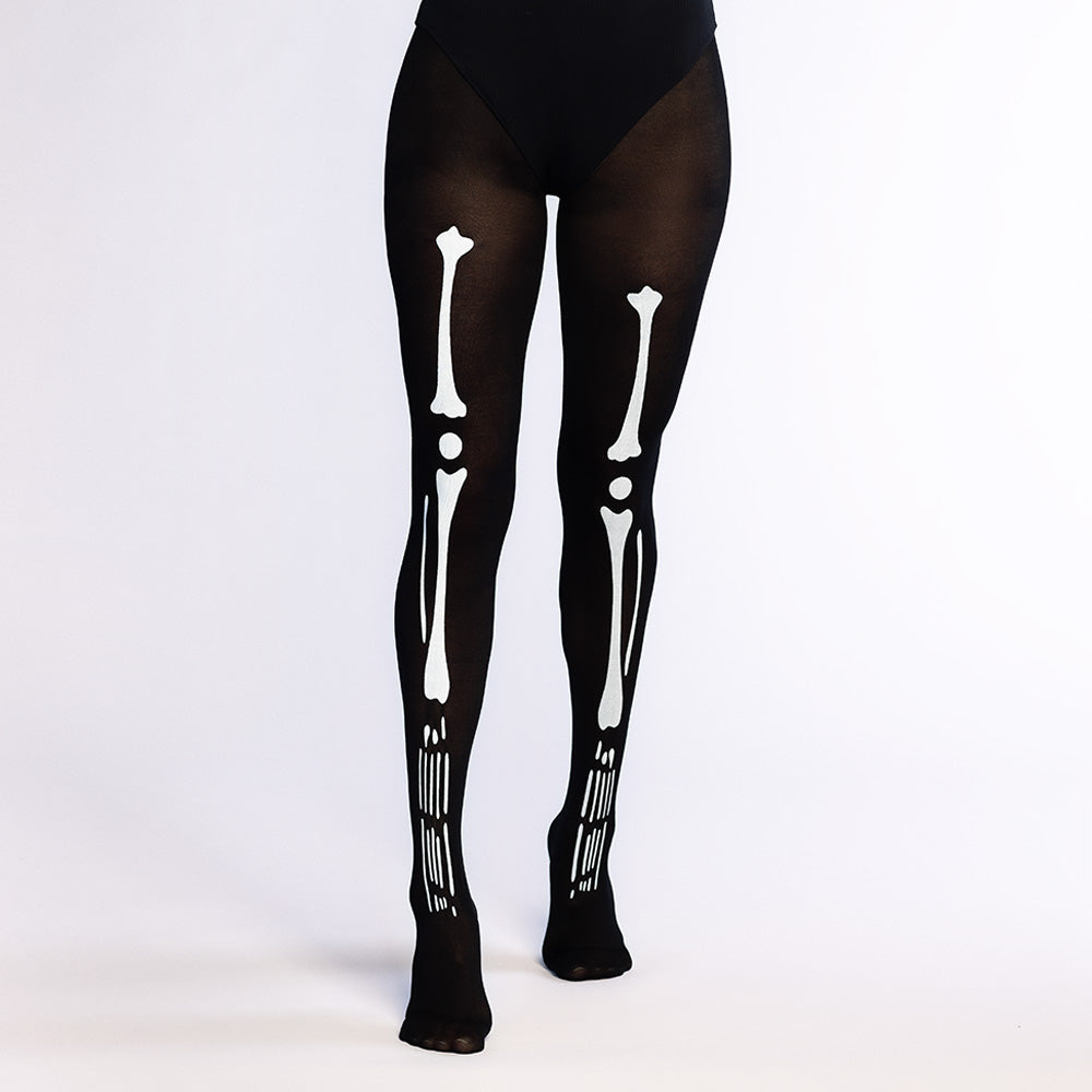 Collant Squelette Noir - Déguisement Halloween Amusant