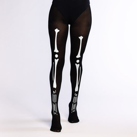 Collant Squelette Noir - Déguisement Halloween Amusant