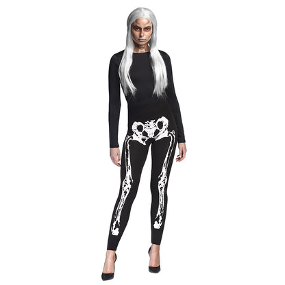Legging Squelette Blanc Halloween - Déguisement Adulte