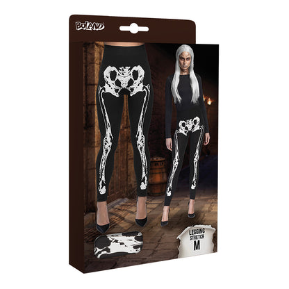 Legging Squelette Blanc Halloween - Déguisement Adulte