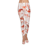 Legging Ensanglanté Blanc - Déguisement Halloween Zombie