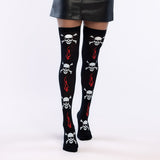 Collants Skull & Flames - Accessoire Halloween Gothique Femme