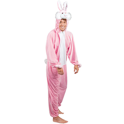 Déguisement Lapin Rose Adulte - Combinaison Peluche Complète