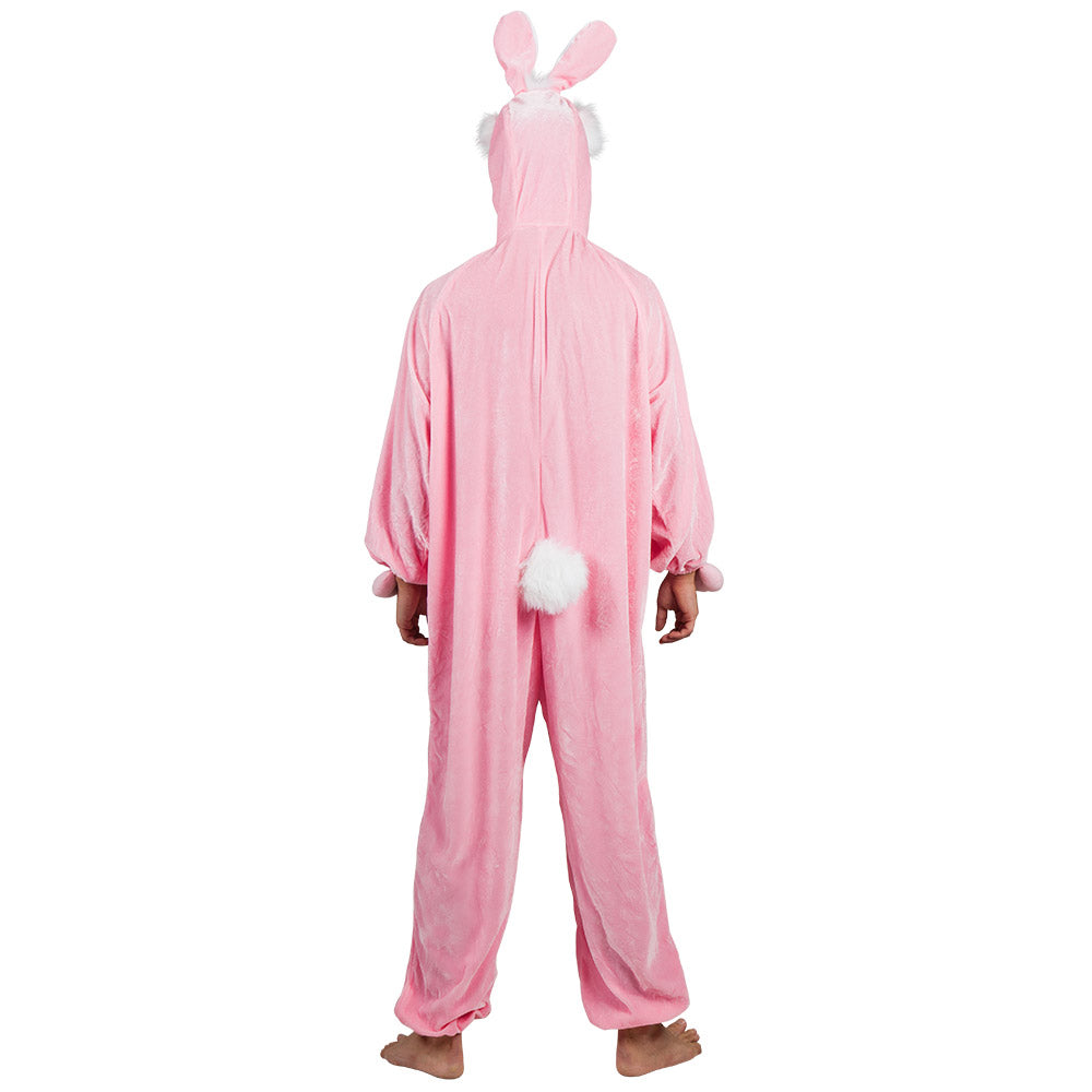 Déguisement Lapin Rose Adulte - Combinaison Peluche Complète