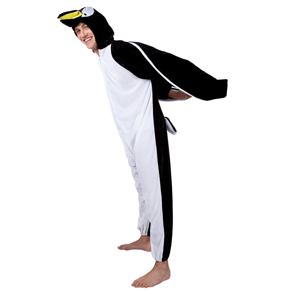 Déguisement Pingouin Adulte - Combinaison Onesie Noire et Blanche