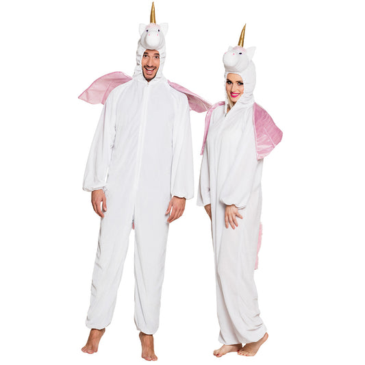 Déguisement Licorne Adulte Rose et Blanc avec Ailes
