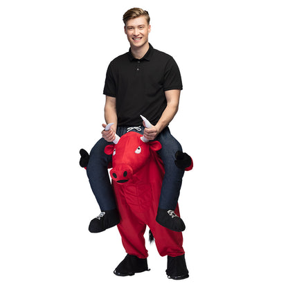 Costume Carry Me Taureau Rouge - Déguisement Gonflable Adulte