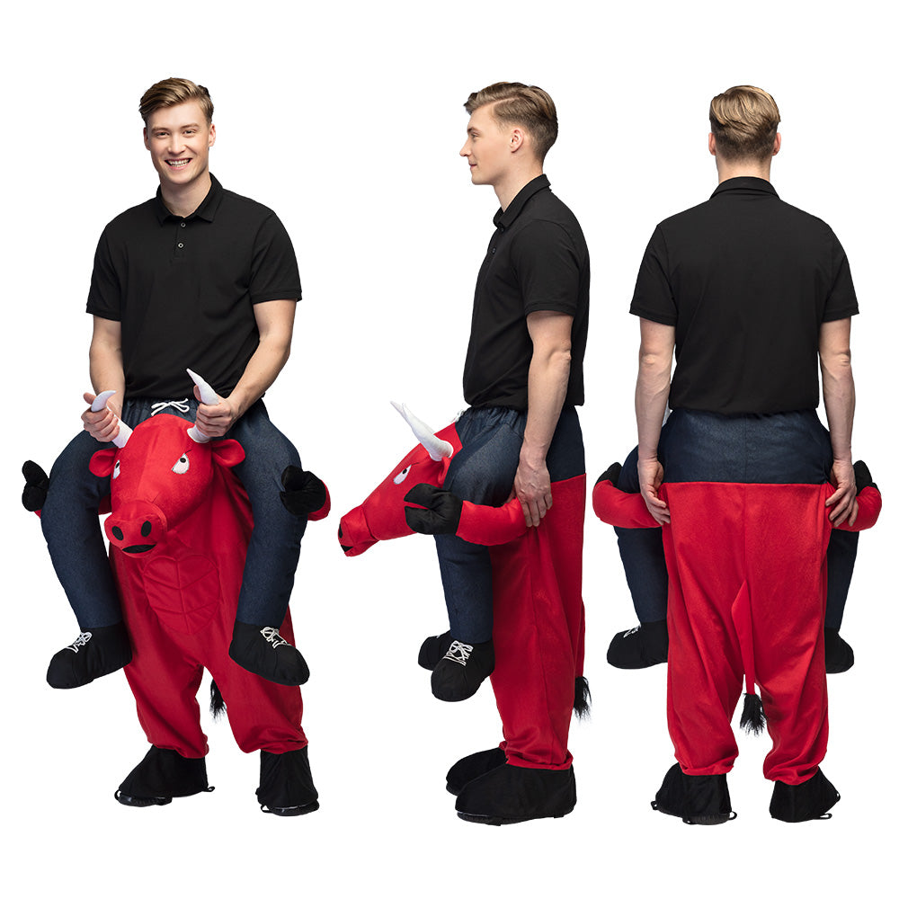 Costume Carry Me Taureau Rouge - Déguisement Gonflable Adulte