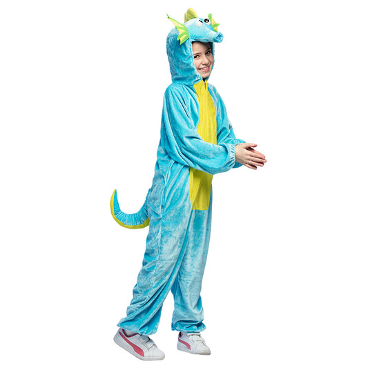 Déguisement Dragon Bleu Enfant - Combinaison avec Capuche