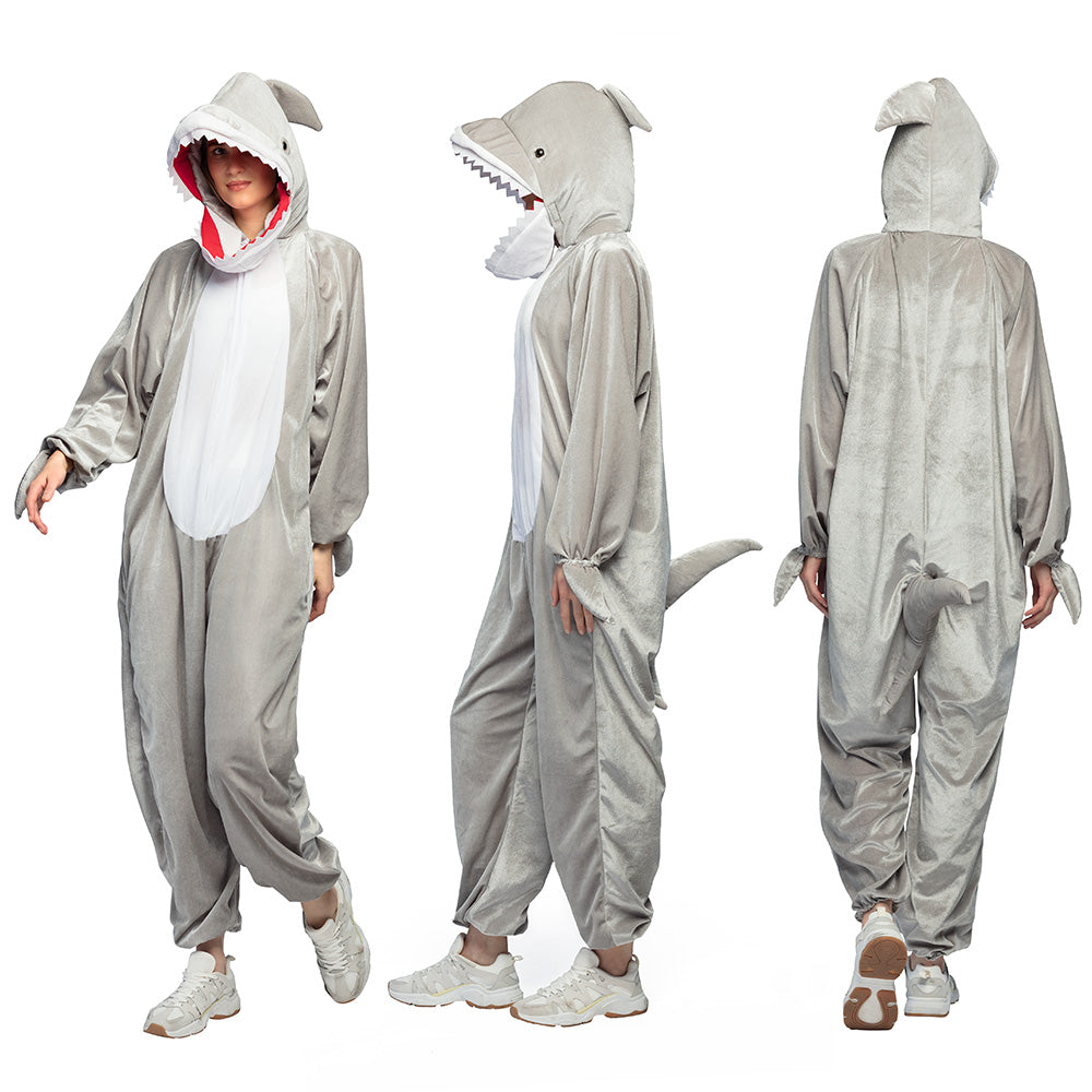 Déguisement Requin Gris et Blanc Adulte - Combinaison Intégrale