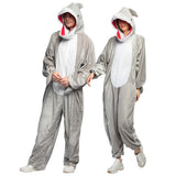 Déguisement Requin Adulte - Costume Onesie Gris et Blanc