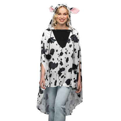 Cape Vache Dalmatien avec Capuche - Déguisement Adulte