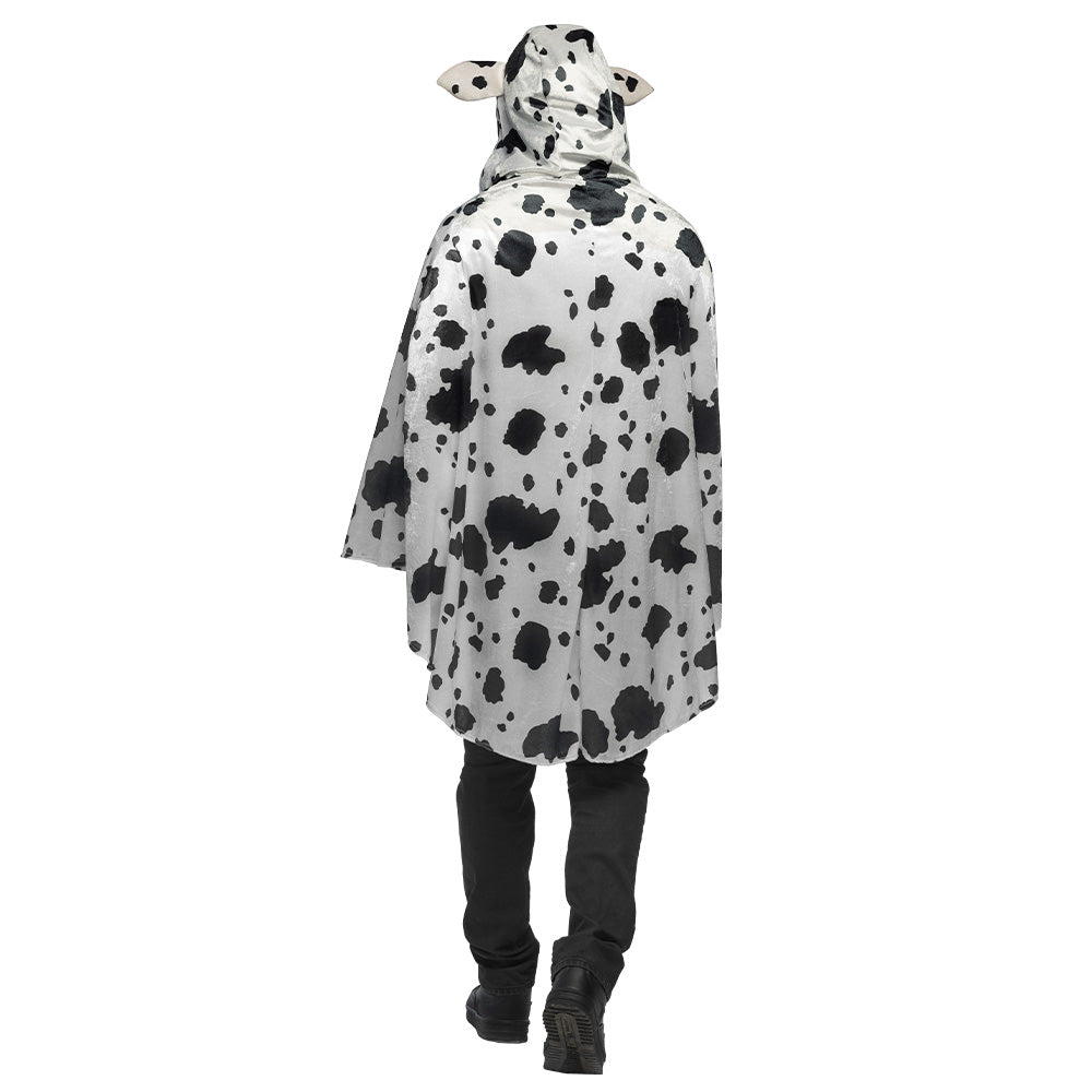 Cape Vache Dalmatien avec Capuche - Déguisement Adulte