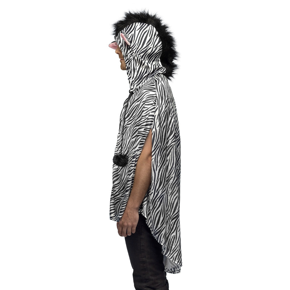 Déguisement Zèbre Enfant & Adulte - Cape Rayée avec Capuche