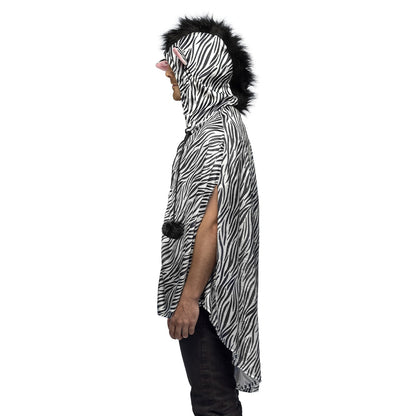 Déguisement Zèbre Enfant & Adulte - Cape Rayée avec Capuche
