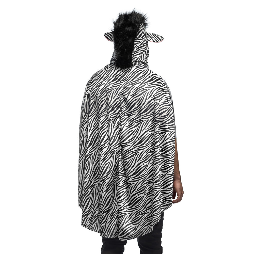 Déguisement Zèbre Enfant & Adulte - Cape Rayée avec Capuche