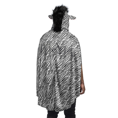Déguisement Zèbre Enfant & Adulte - Cape Rayée avec Capuche
