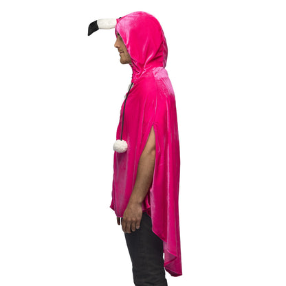 Cape Flamant Rose avec Capuche - Déguisement Festif Luxe