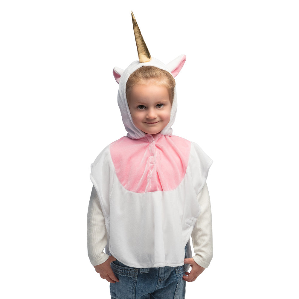 Déguisement Licorne Enfant - Capuche et Cape Rose et Blanc