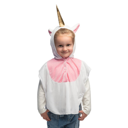 Déguisement Licorne Enfant - Capuche et Cape Rose et Blanc