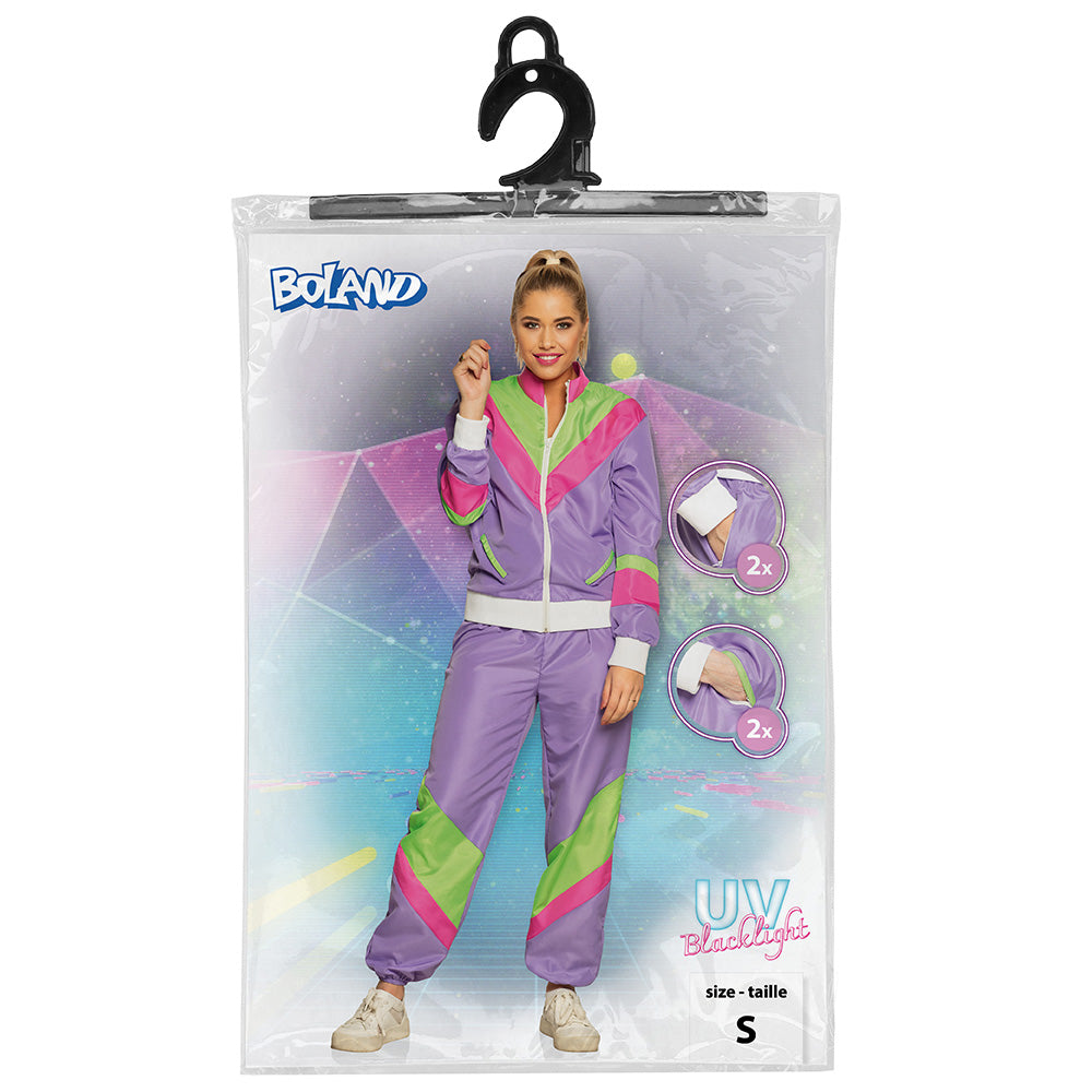 Survêtement UV Blacklight Années 80 - Déguisement Fluo Adulte