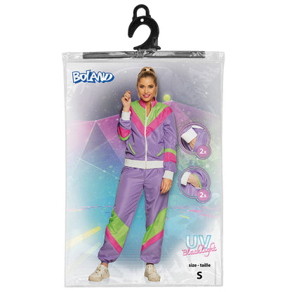 Survêtement UV Blacklight Années 80 - Déguisement Fluo Adulte