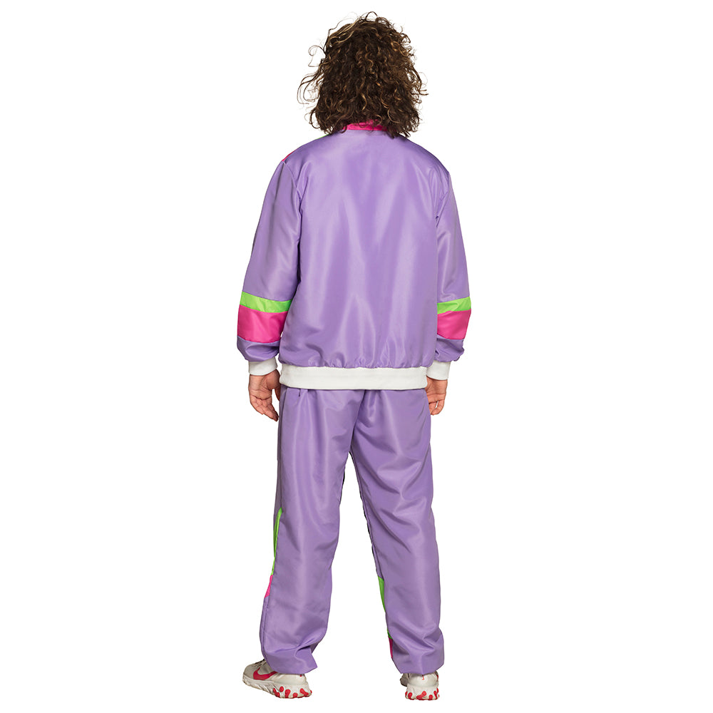 Déguisement Années 80 Survêtement Fluo Violet Taille XXL