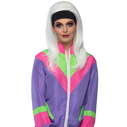 Veste Années 80 Fluo Néon Violet Rose Vert Déguisement
