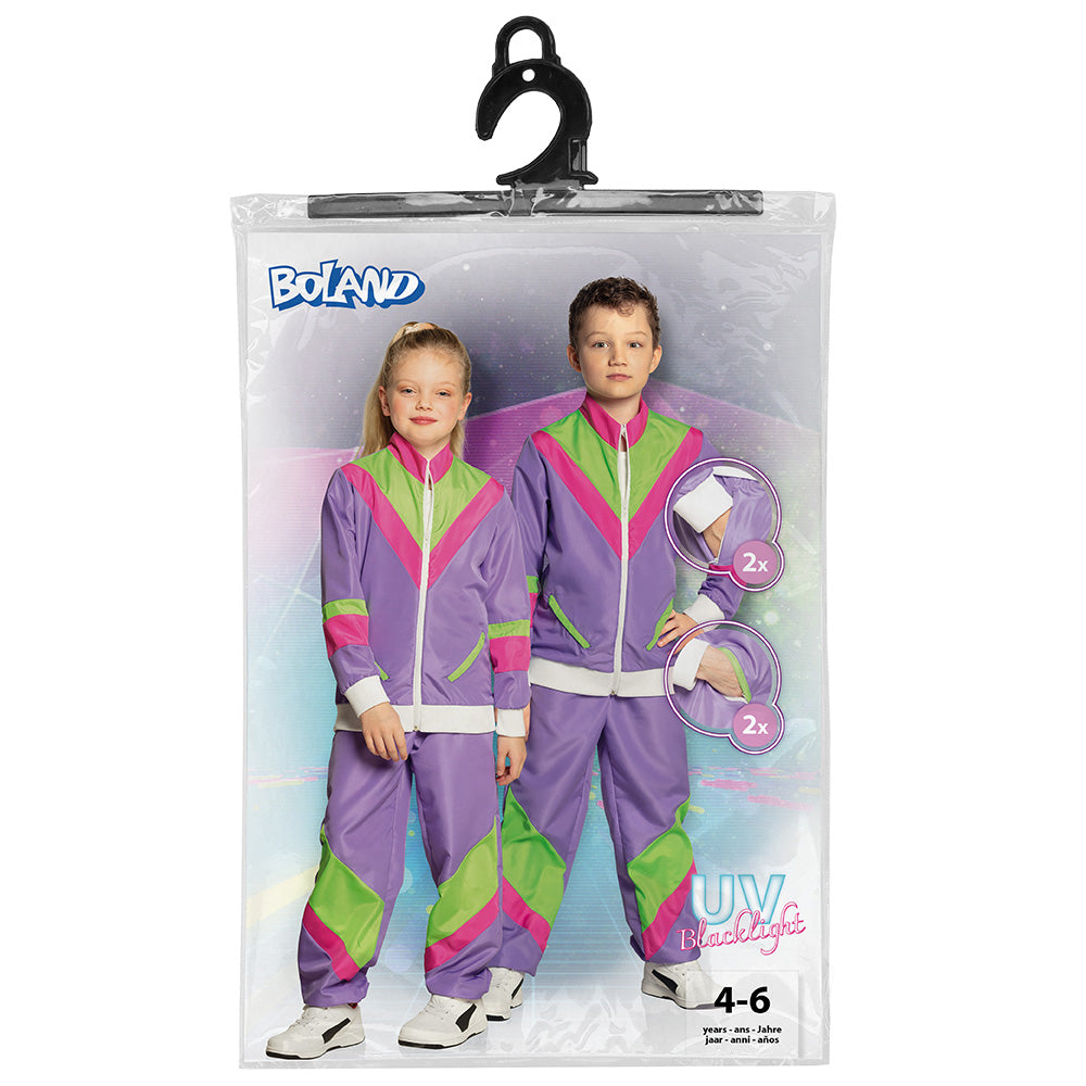 Déguisement Enfant Années 80 Rétro Fluo - Combinaison UV Blacklight