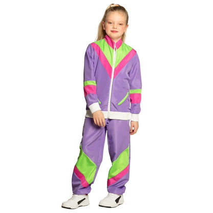 Costume Années 80 Enfant UV Néon Violet Rose Fluo