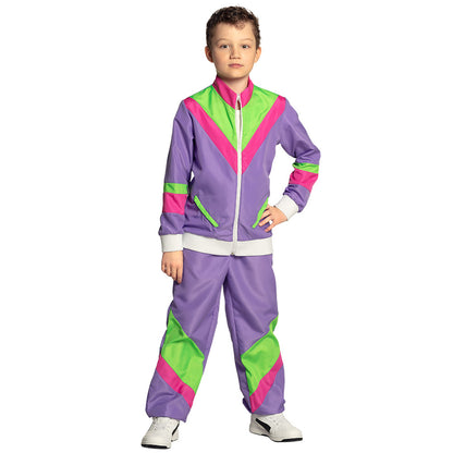 Costume Années 80 Enfant UV Néon Violet Rose Fluo