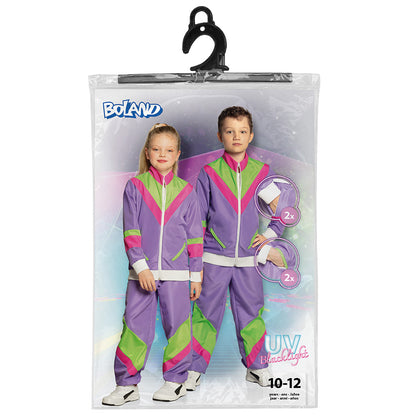 Costume Années 80 Enfant UV Néon Violet Rose Fluo