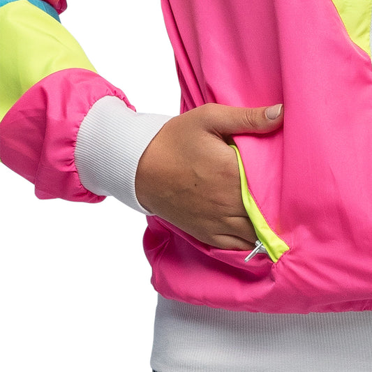 Veste Années 80 Fluo Rose Bleu Jaune Vintage Retro