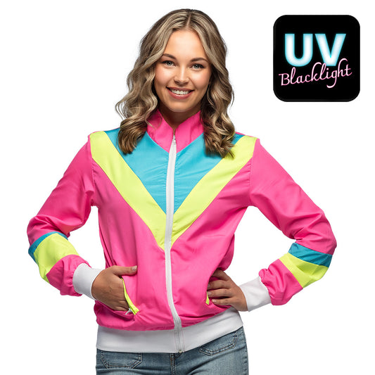 Veste Rétro Années 80 Rose Fluo - Déguisement Adulte Néon