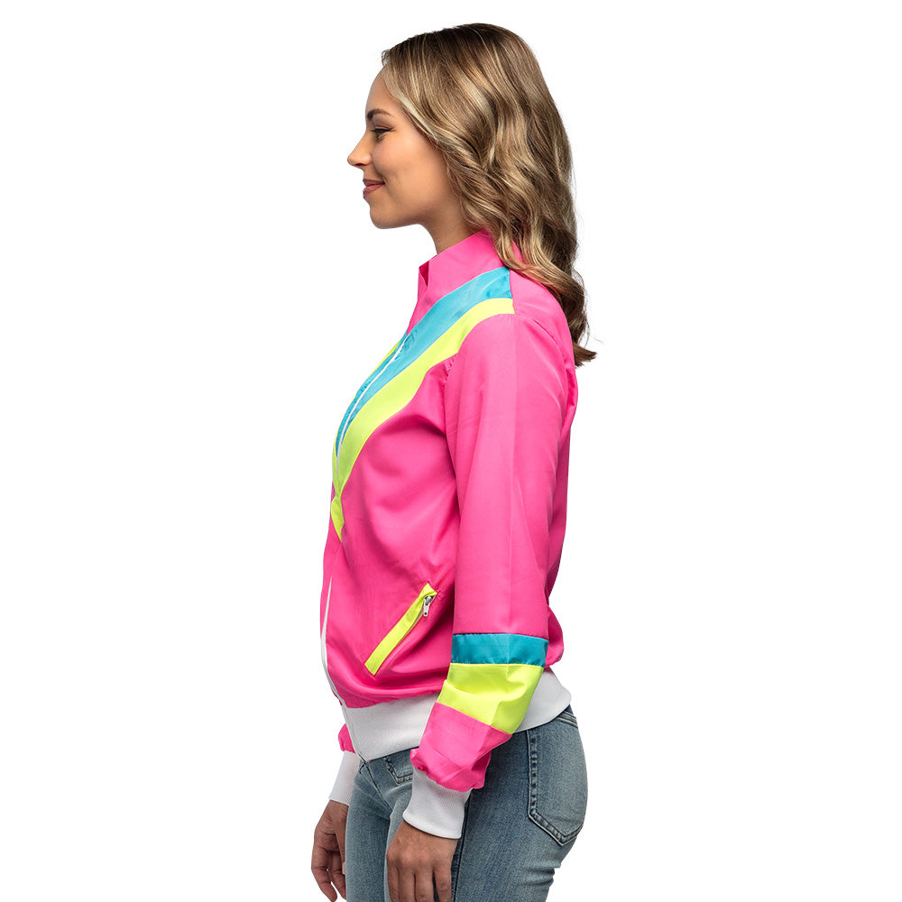 Veste Rétro Années 80 Fluo - Rose Néon Blacklight