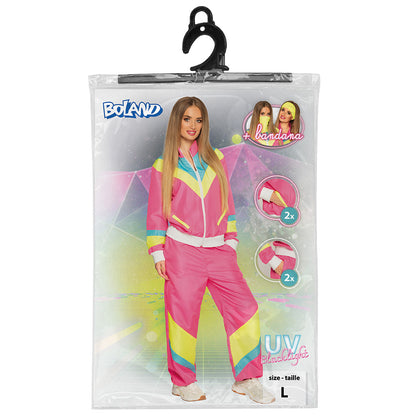 Survêtement Rétro Fluo Rose Années 80 - Déguisement Vintage