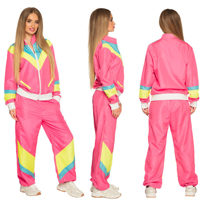 Survêtement Rétro Années 80 Rose Fluo - Déguisement Neon